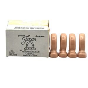 Fiesta P060744 Apricot Ceramic Napkin Holder Set of 4 Homer Laughlin Box New